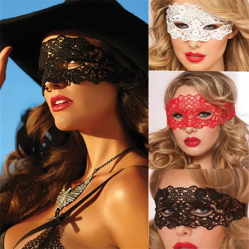 Lingerie sessuale Maschera per gli occhi in pizzo Fantasia Palla Blinder Costume Abbigliamento da festa Toppa scavata Abbigliamento erotico di Halloween Accessori esotici Donna