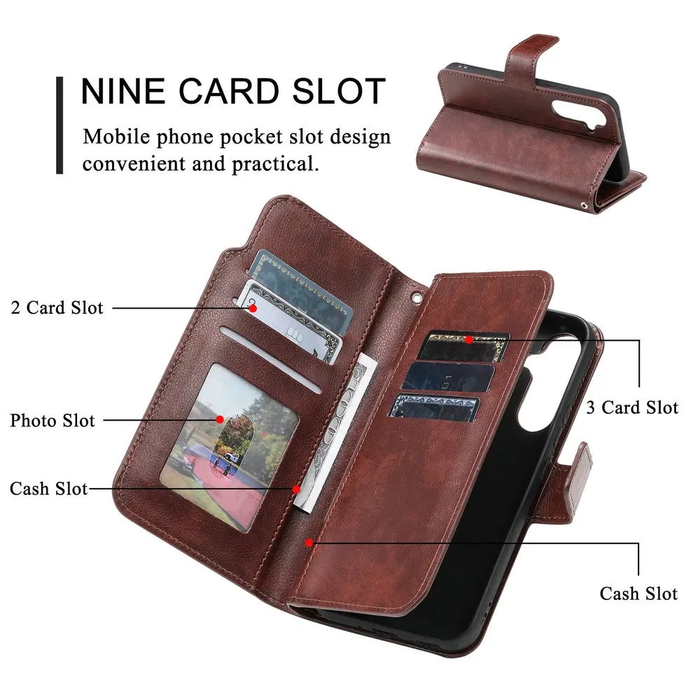 For Galaxy A54 5G 2023 Flip Case Card Pocket Wallet Book Shell for Samsung A34 A24 25 A14 A51 A52 A05 SLeather Etui Phone A54 34