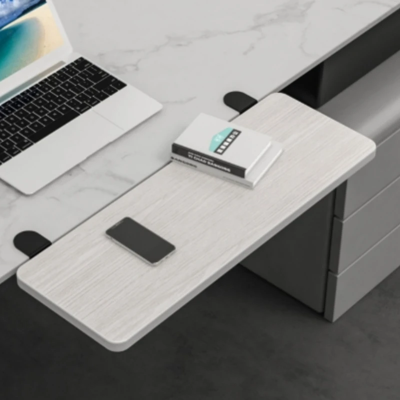 

Folding Desk Extension, No-Hole Installation for Extra Workspace, Wide Hand Rest Board, Cold-Rolled Steel Support for Desk