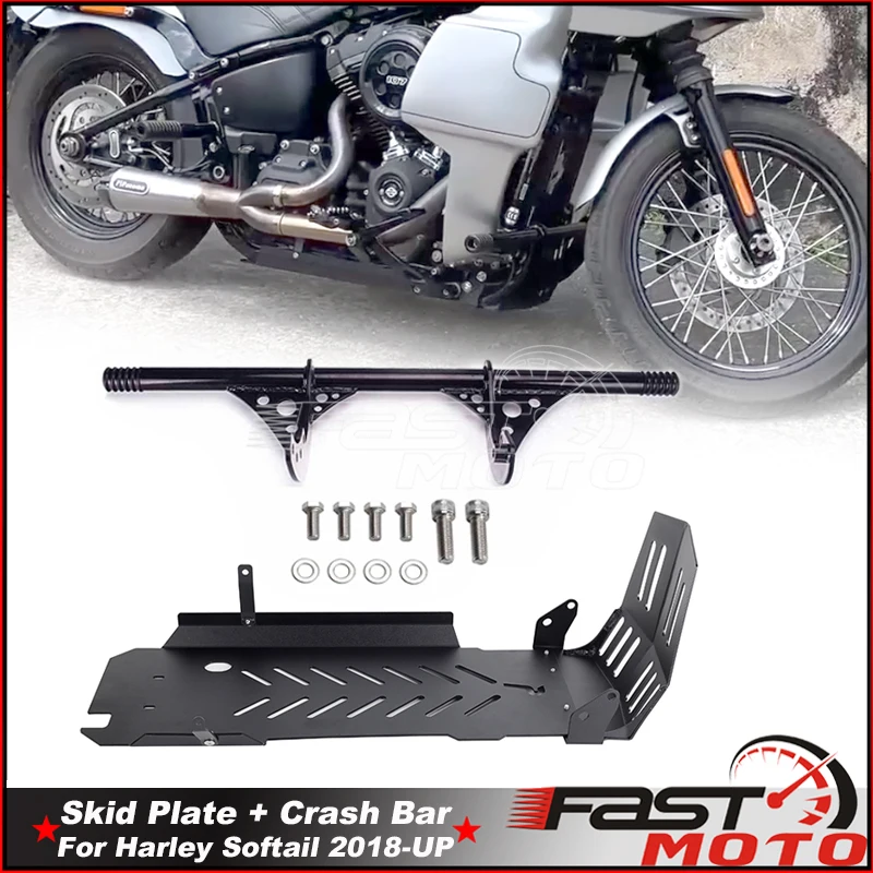 

Motorcycle Protection Bar Bumper Engine Base Chassis Guard Skid Plate Protector Highway Crash Bars For Harley Softail 2018-2023