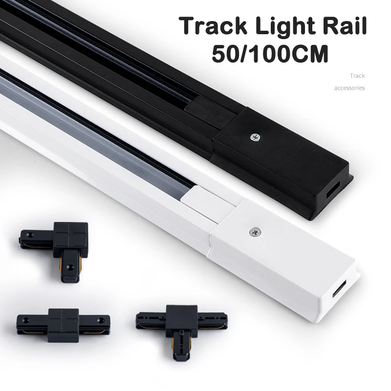 LED Track Light Rail 0.5M 1M 2 Wire Led Track Lamp Rails COB Track Lighting 220V Spotlight For Clothing Store Home Lighting