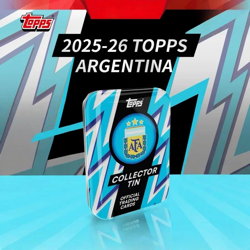 Tarjetas Coleccionables de Fútbol Hot Topps Argentina 2025-26, Estrella del Fútbol, Lata Coleccionable, Papel Metálico Premium, Regalos de Cumpleaños, Decoración de Escritorio