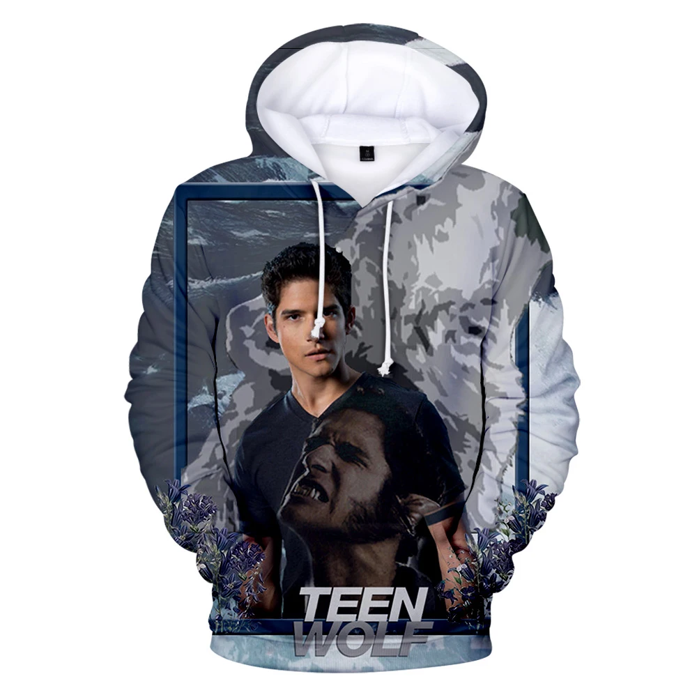 Teen Wolf-Trendy Style 3D Pirited Hoodies para homens e mulheres, moletom de manga comprida com capuz, roupas casuais Harajuku para meninos e meninas