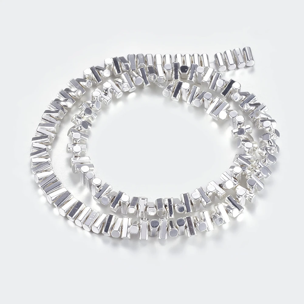 5Strands Non-magnetic Synthetic Hematite Beads Column Spacer Beads Golden Plated For Necklace Bracelet Jewelry Making 6.5x3mm