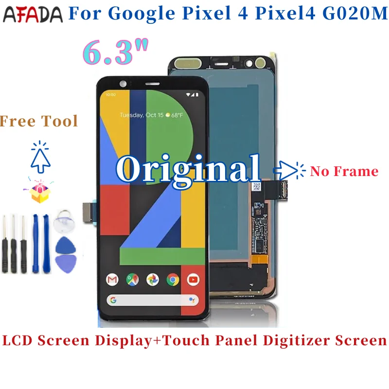 Original LCD For Google Pixel 4 Pixel4 G020M LCD Screen Display Touch Panel Digitizer Screen For Google Pixel 4 XL 4XL G020P