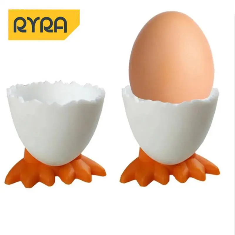 Egg Holder Egg Tray Eggs Rack Cartoon Creative Eggs Container Egg Cup High Temperature Firing Plastic Cute Tableware Egg Opener