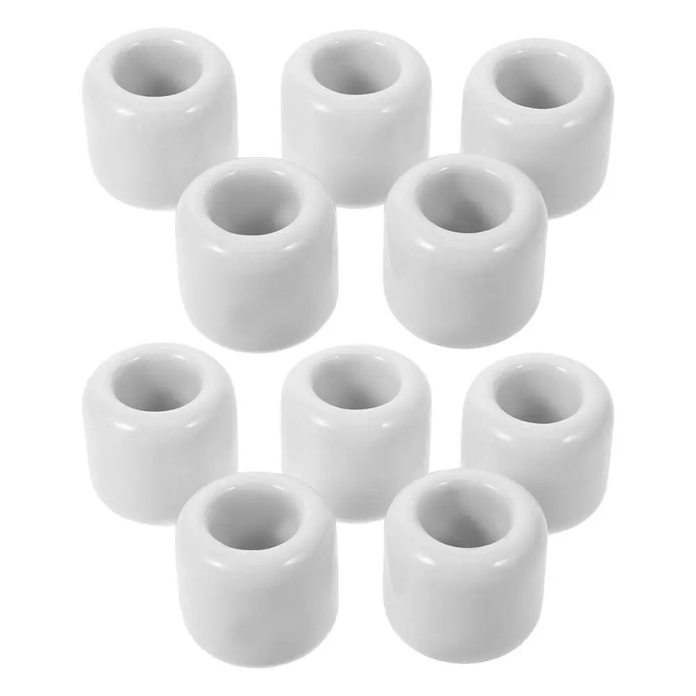 

10Pcs Ceramic Holder Set Round Stylish Tealight Holders for Festival Party Candlelight Dinner Banquets Photo Props Home