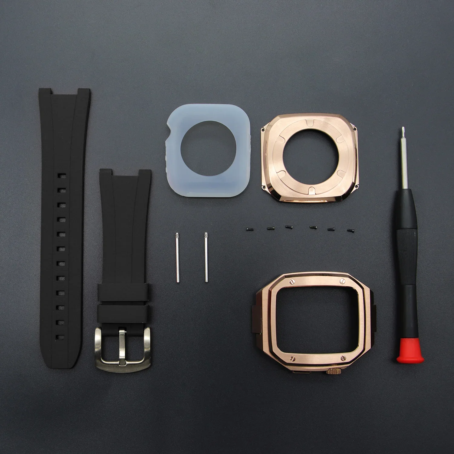 Luxury Modification Kit for Apple Watch Band Case Refit Mod 45mm Protective Metal Frame Strap for IWatch  8 7 6 5 4 3 SE 44mm