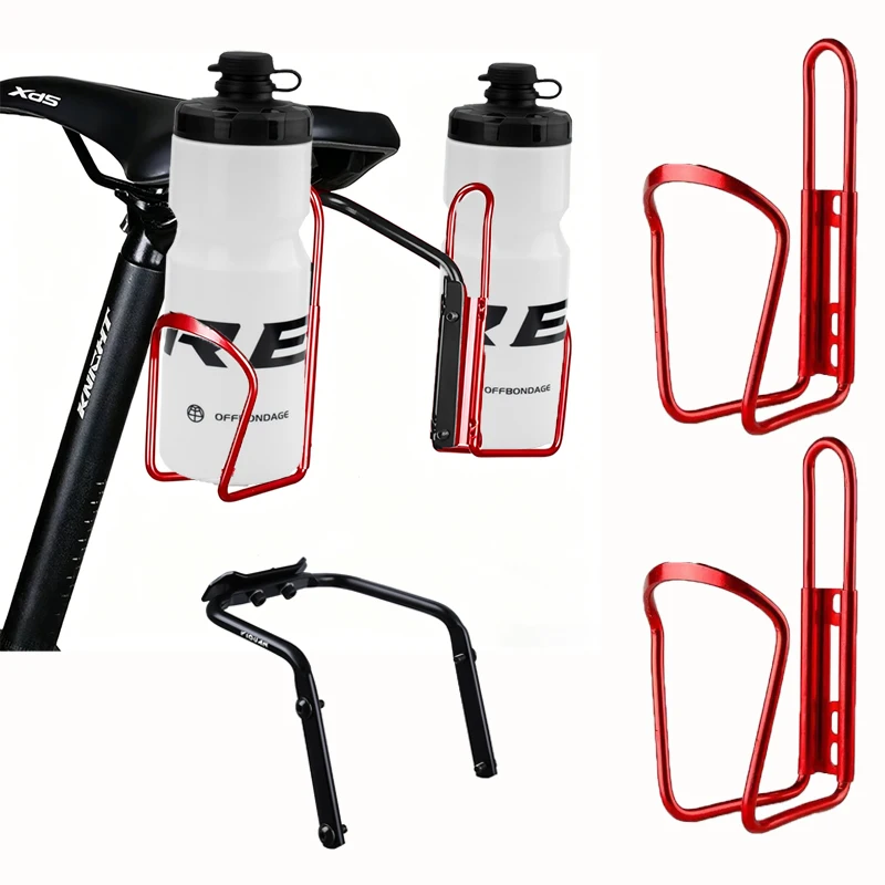 Fahrradsattel-Verlängerungshalterung aus Aluminiumlegierung, Stabiler Satteltaschen-Stabilisator, Multifunktionale Wasserflaschenhalterung, Fahrrad-Zubehör