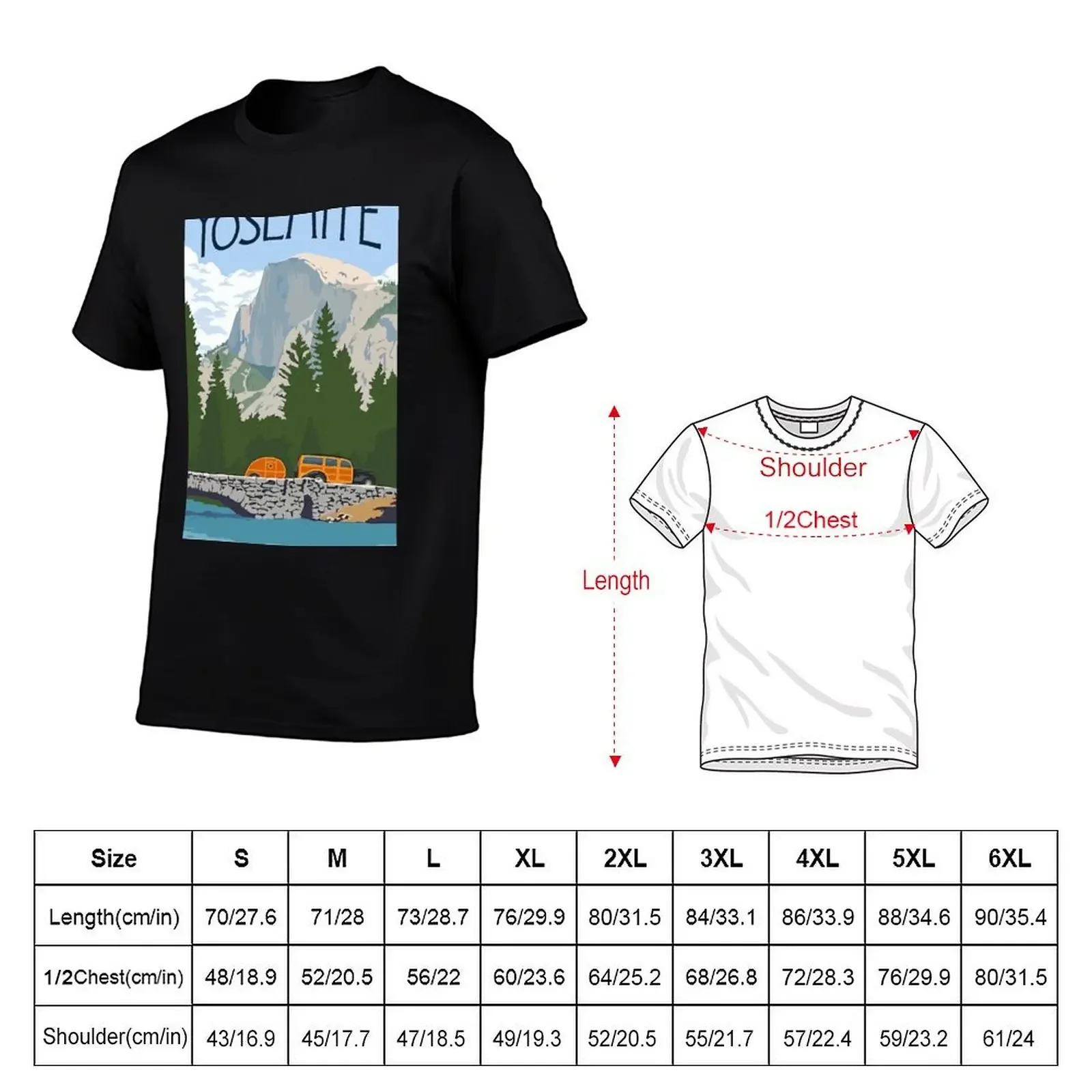 VIntage Yosemite Merced River Travel T-Shirt customs kawaii clothes anime stuff animal prinfor boys plus size men clothing