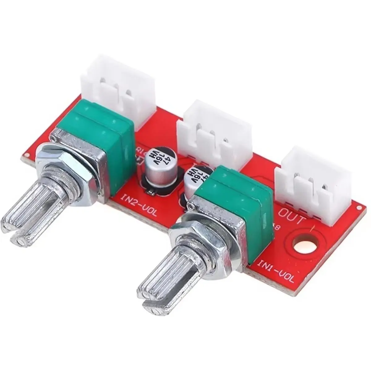 Two Way Dual Channel Stereo Passive Audio Mixing Board 2.54mm Pin Socket 2 Way Input 1 Way Mixed Output Signal Mixer