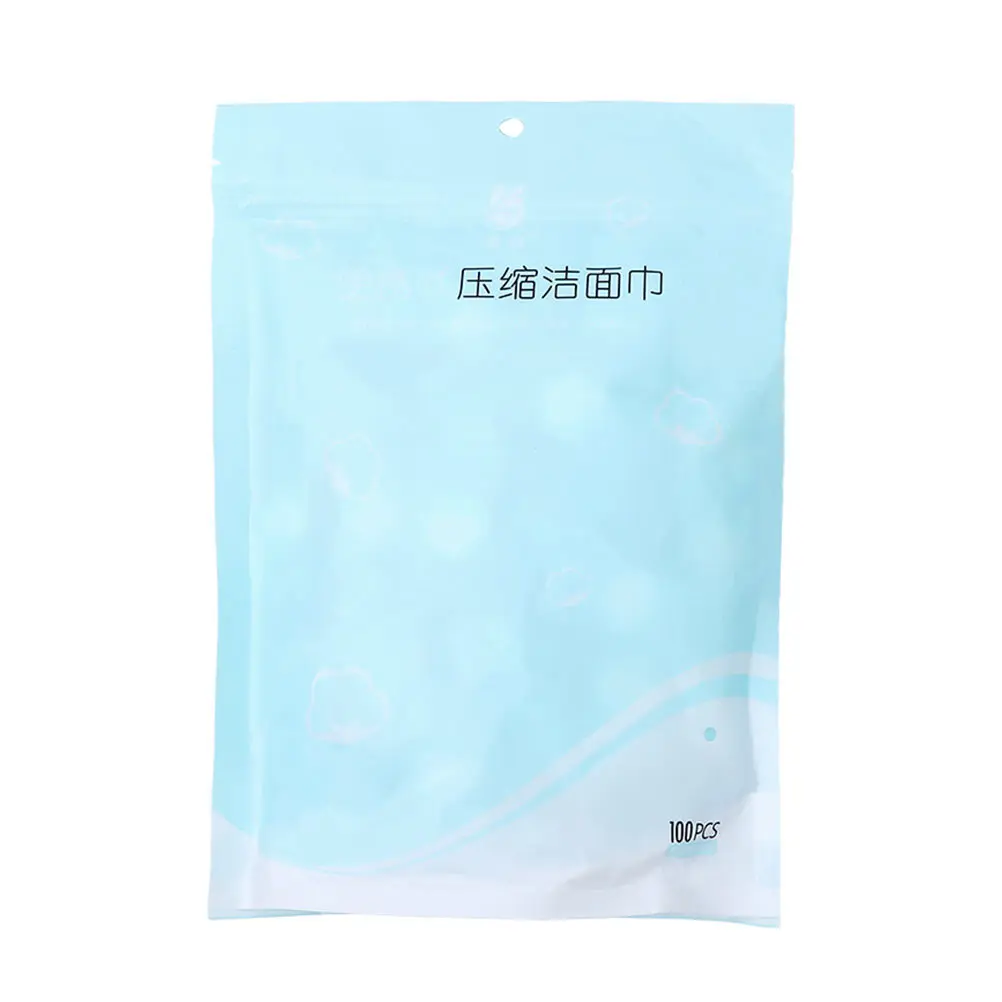 

100 Pcs Full Cotton Facial Wipes Non Woven Compressed Towel Absorbent Camping Travel Disposable Hot Spring Beauty Salon