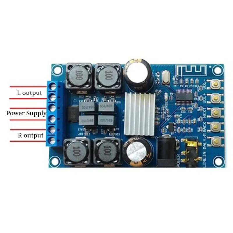 Imagem -03 - Placa de Amplificador de Potência Digital Dual-channel Bluetooth Áudio sem Som Pop 50w x 10 Pcs Xy502b