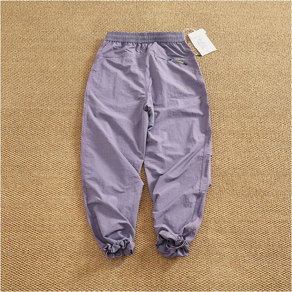 Quick-drying breathable American-style work pants for men, loose feet, drawstring, and casual pants