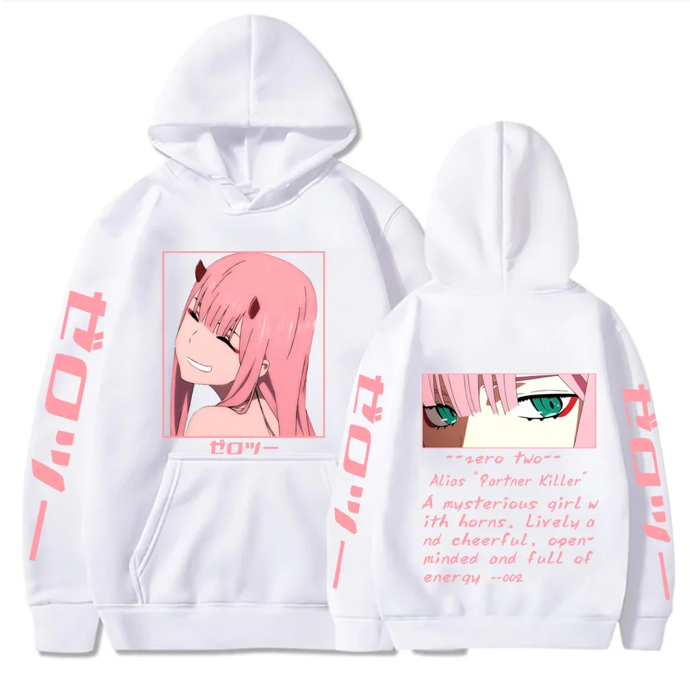 Darling In The Franxx Hot Anime Hoodie Zero Two Eyes Graphic Printed Hooded Women Plus Size Pullover Harajuku Female Sweatshirt