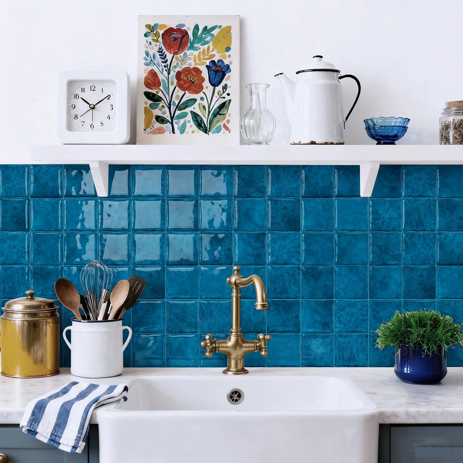 10pcs  Pure Color Tile Self-Ad - Commercial Kitchen Wall Panels ulasan dan harga