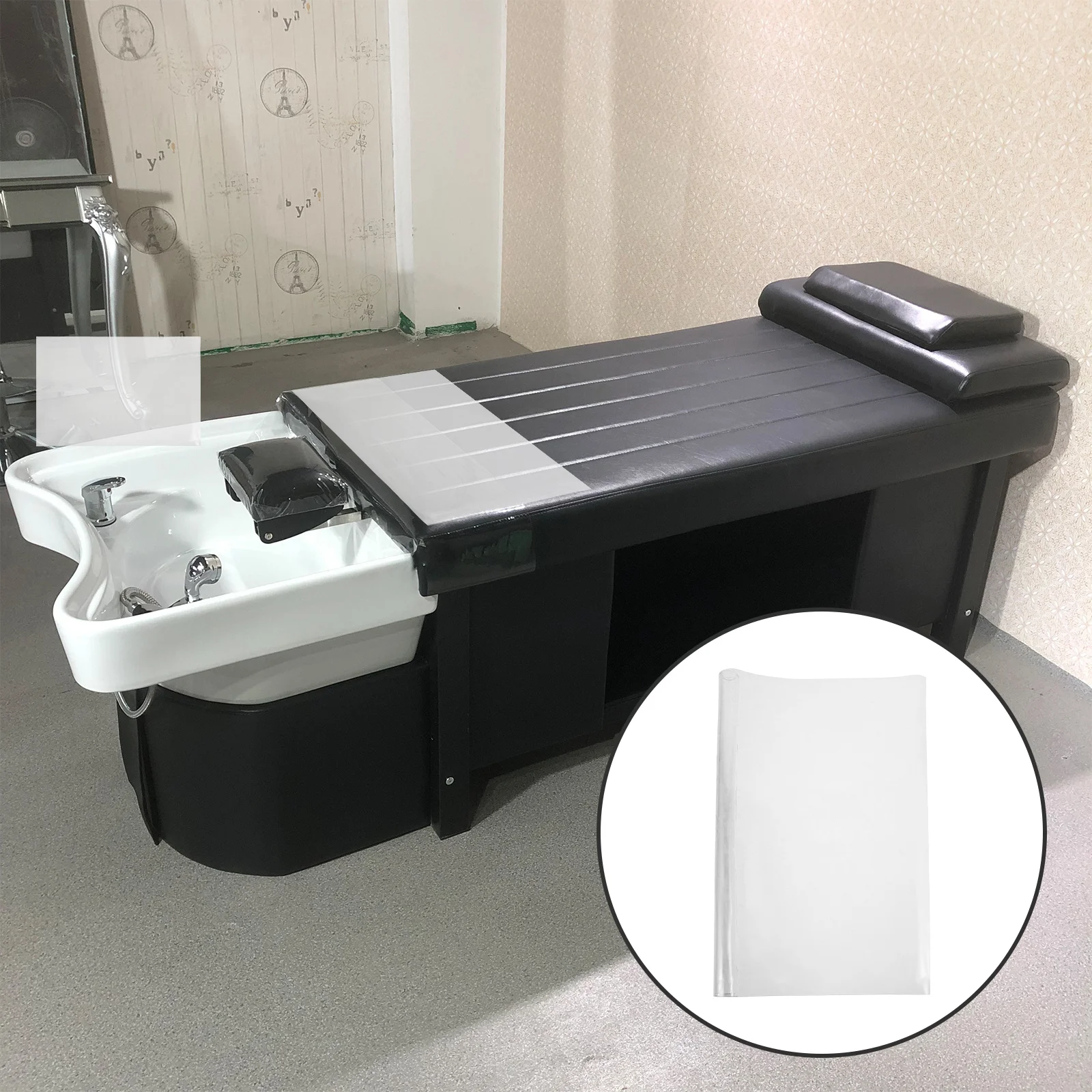 

Transparent Shampoo Bed Waterproof Mat Nonslip Salon Hair Wash Barrier Pad Foot Spa Sofa Mat Salon Workstation Massage Table Pad