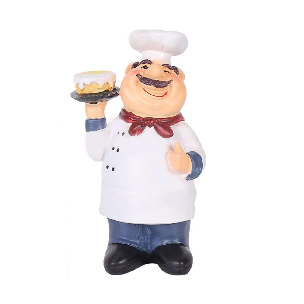 

Handicraft Rustic Bakery Chef Resin Statue Model Crafts Farmhouse Cake Shop Decor Simulated Display Chef Resin Figurines