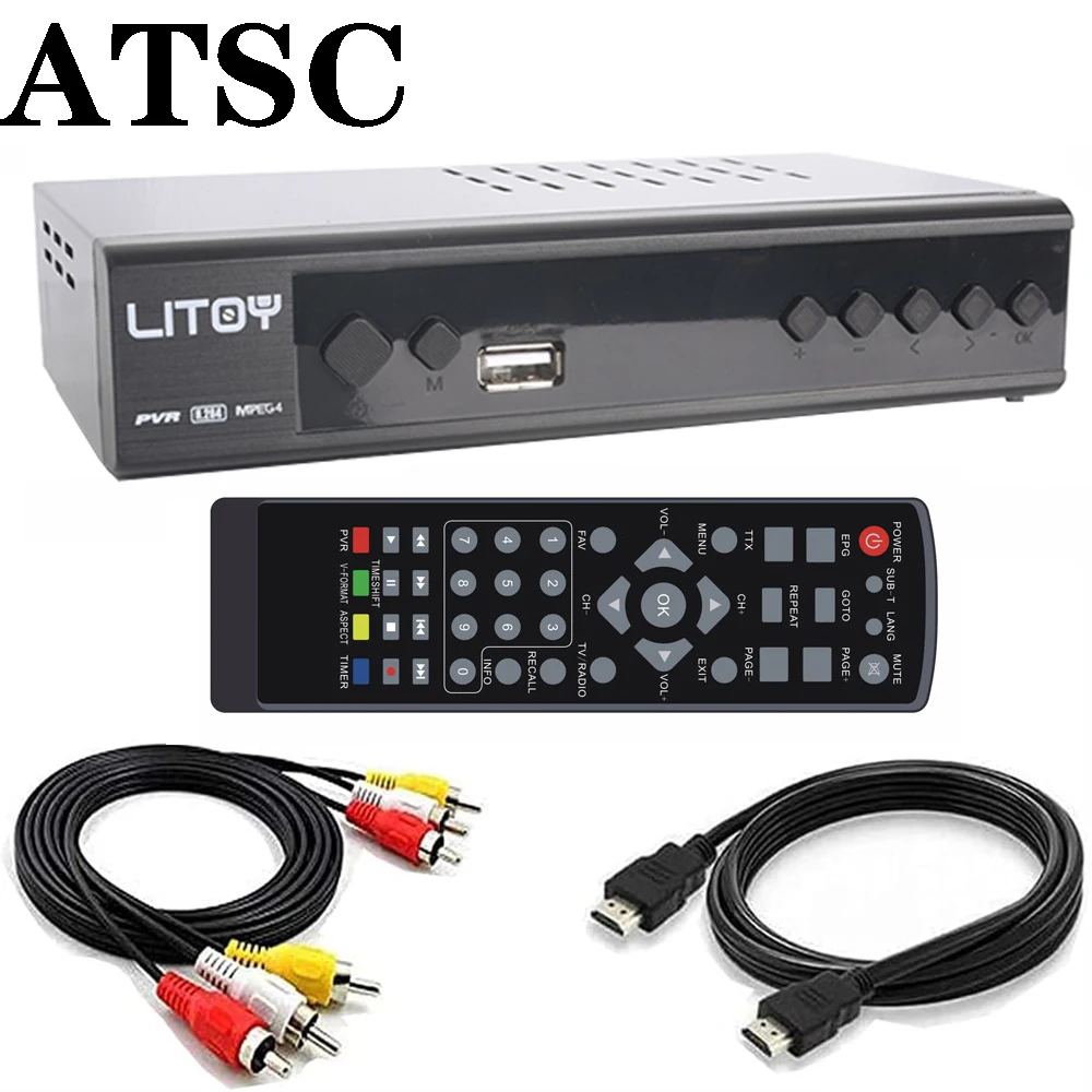 ATSC TV Tuner Digital TV Free Channels Converter Box With Recording&Playback 1080p HD TV Receiver Suitable for USA/Mexico/Canada