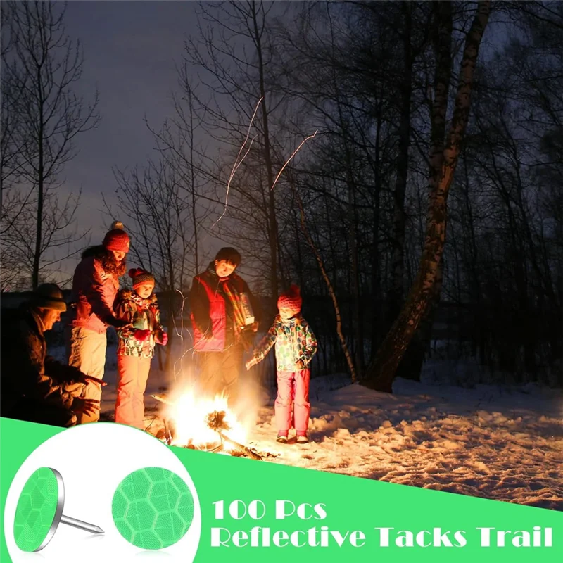 

100 Pcs Reflective Tacks Trail Marking Tacks Reflective Trail Tacks Glow Tacks Reflective Trail Markers Mark Trail