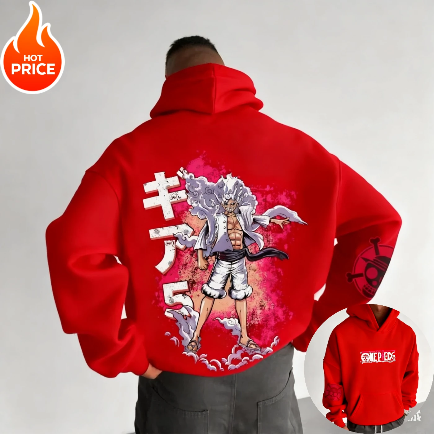 Hoodie Oversize Vintage Musim Dingin Anime One Piece Harajuku Luffy Streetwear 2025 untuk Pria Wanita, Sweatshirt Berkerudung Lengan Panjang Y2k