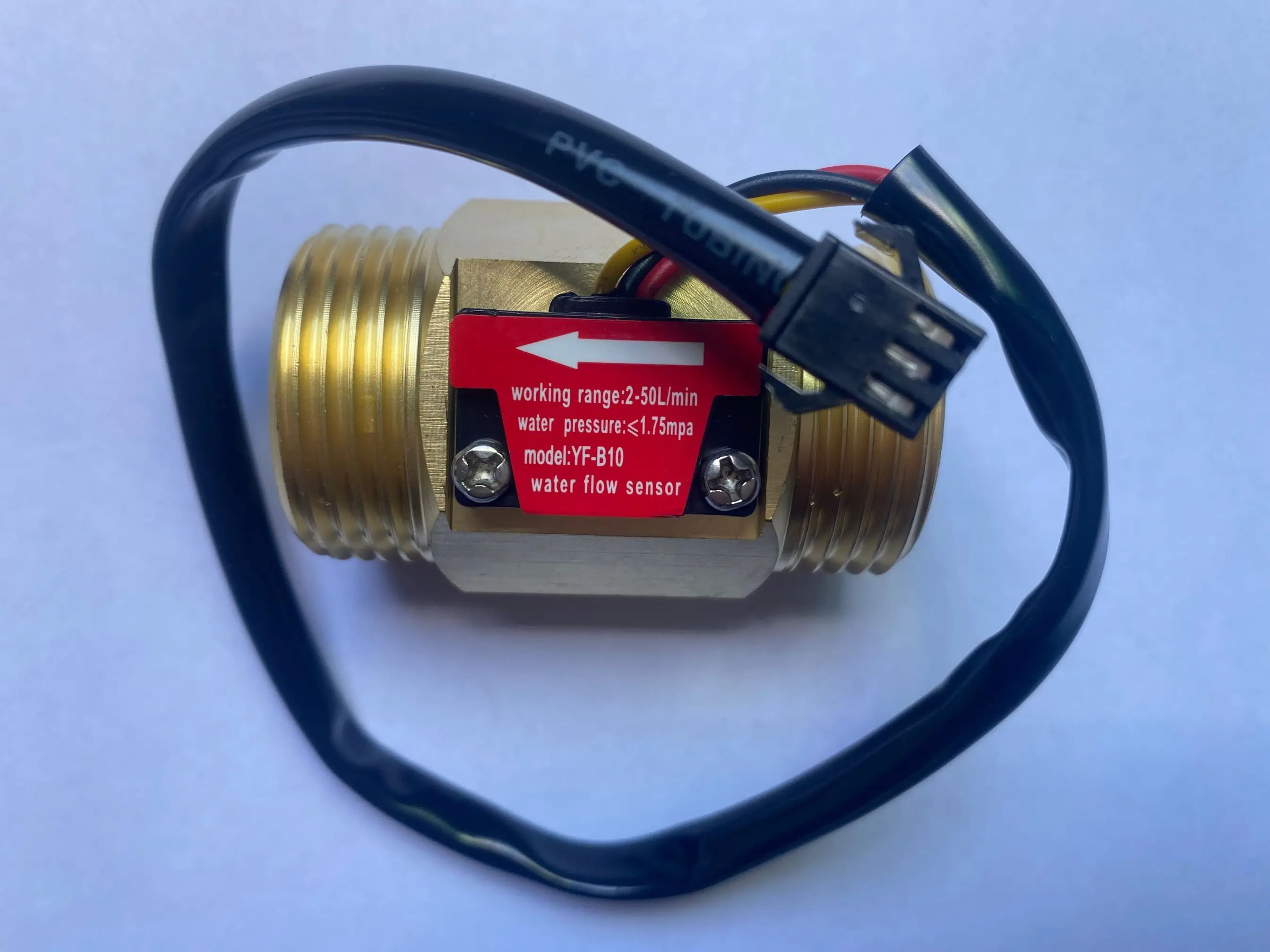 Sensor de flujo de turbina para agua y diésel, medidor de flujo de turbina con efecto Hall DN25, de latón, de 2 a 50l/min, 7V-24V, G1 YF-B10 \