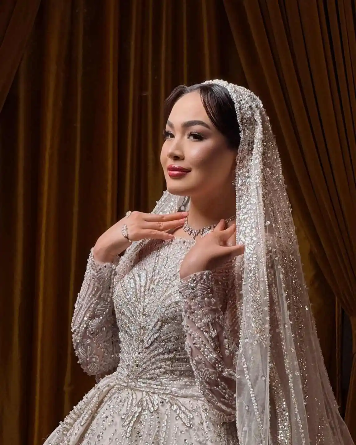 Vestido De fiesta De lujo, Vestidos De Novia con lentejuelas, perlas De cristal, Vestidos De Novia De encaje, Vestidos De Novia De talla grande, Color personalizado