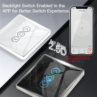 J1UL1N Tuya Wifi RF433 2.5D Arc Curtain Switch Glass Touch Panel For Roller Blinds Shutters Switch Smart APP Wireless Alexa