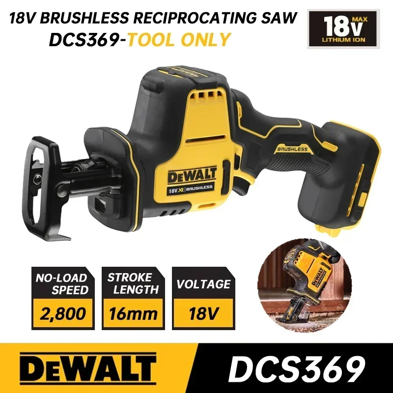 DEWALT DCS369 Reciprocating Saw 18V Cordless Brushless Motor Speed Adjustable Metal Wood Power Tool Electric Saber Saw Machine