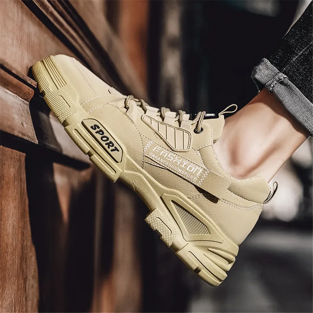 Black Outdoor Flats Casual Work Safety Platform Boots Anti-Slip Sports Mens Shoes Zapatillas Hombre Men Shoes Spring Breathable