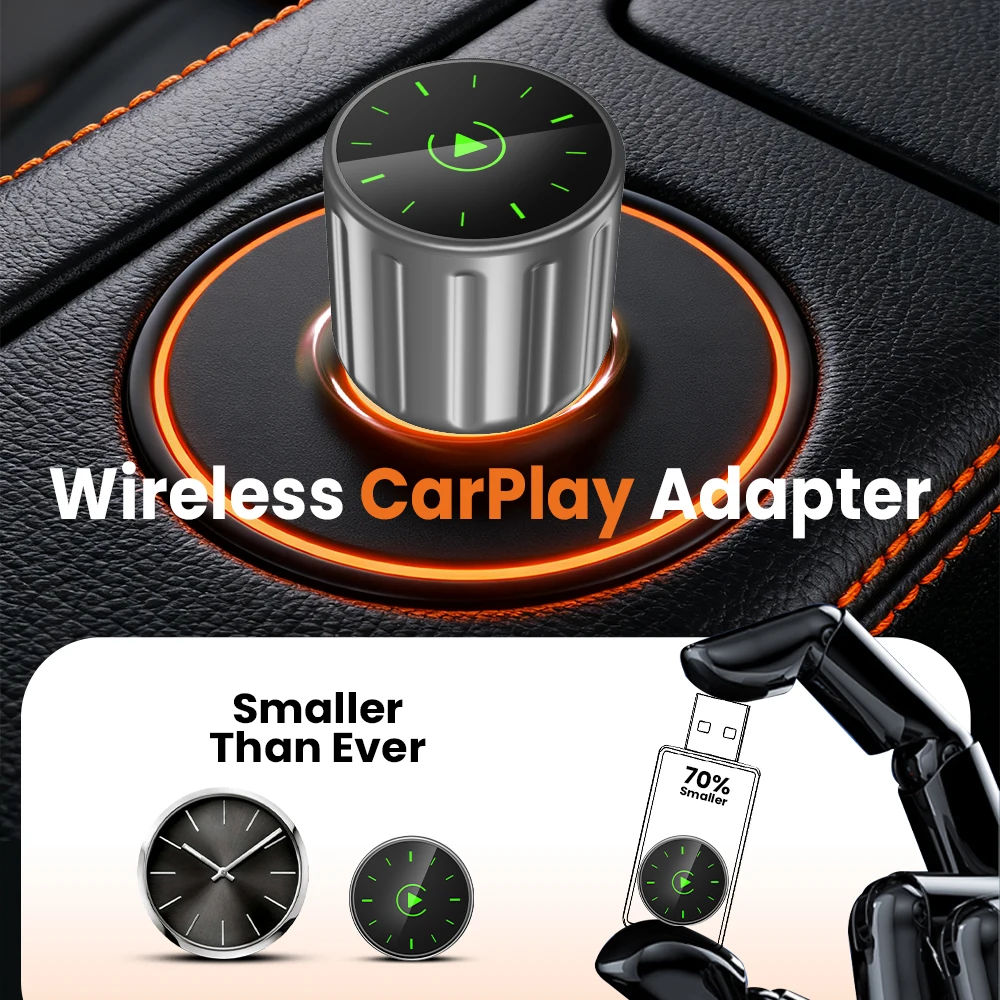 2 in1 سلكي إلى محول CarPlay Android التلقائي اللاسلكي لستيريو السيارة OEM مع USB دونغل صندوق صغير ذكي التوصيل والتشغيل بلوتوث