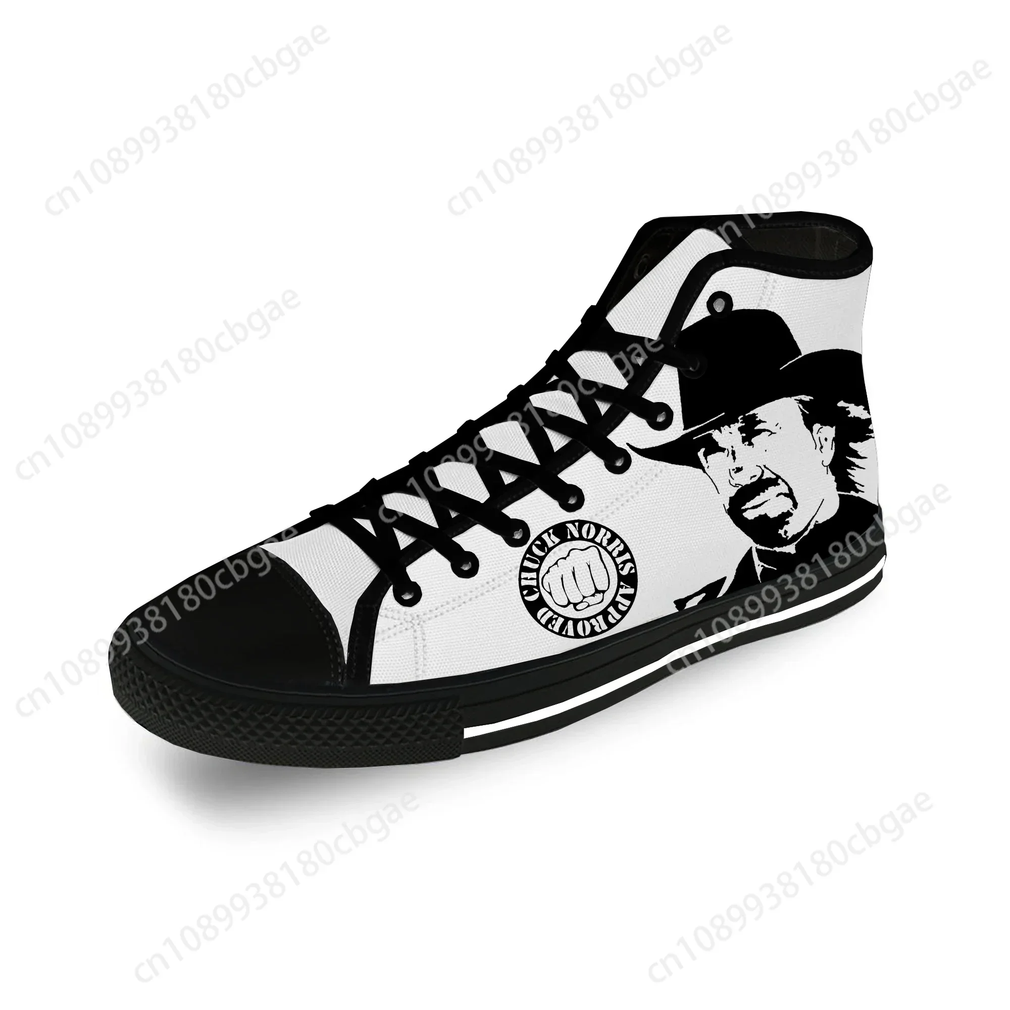 

Chuck Norris High Top Sneakers Mens Womens Teenager Casual Shoes Canvas Running Shoes 3D Print Breathable Lightweight shoe Black