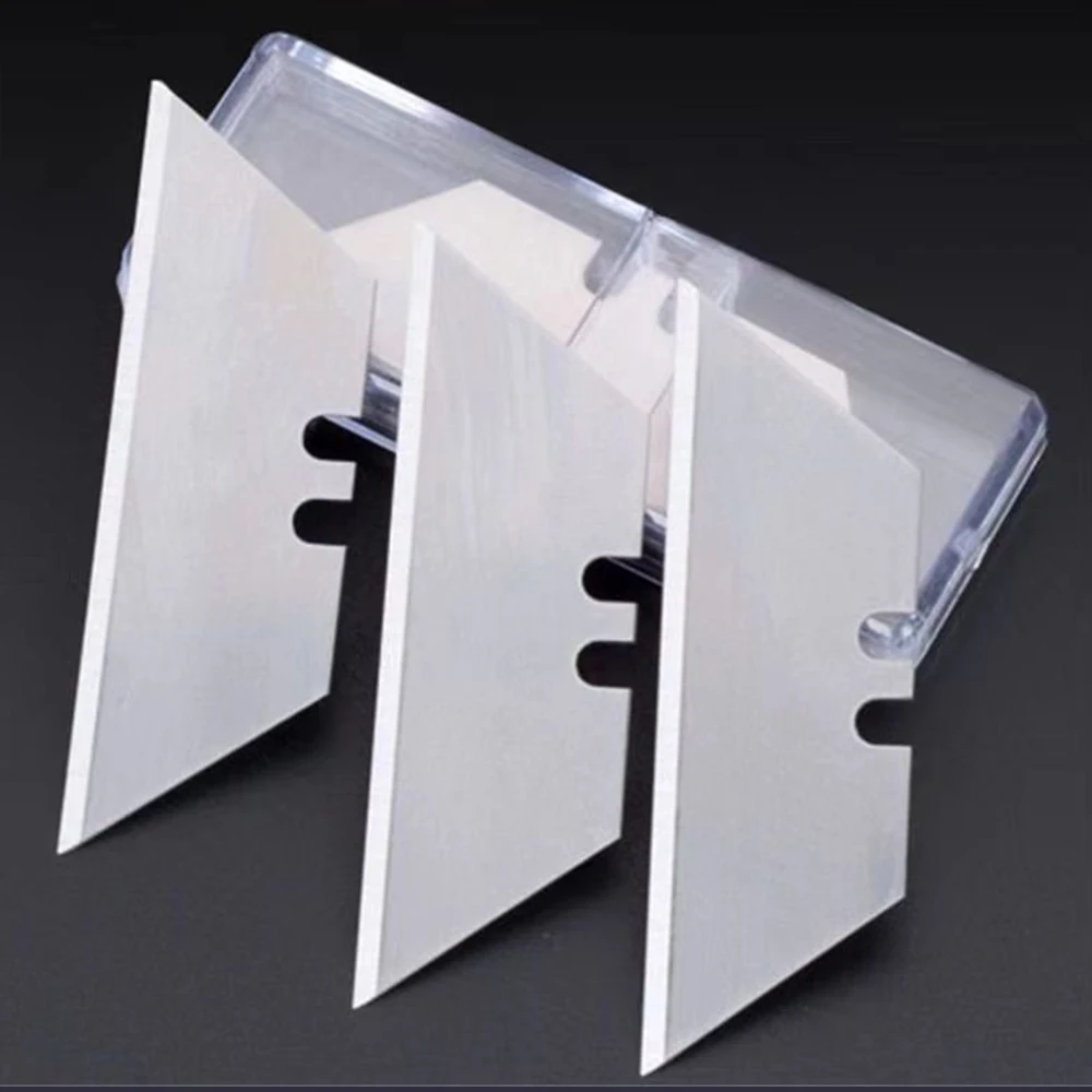 Imagem -01 - Lâminas de Trapézio Material de Aço Especial Faca de Utilidade Substituição da Lâmina Artesanato de Arte Faça Você Mesmo Ferramenta Cortador Novo 10 Pcs Caixa laminas de trapezio material de aco especial faca de utilidade substituicao da lamina artesanato de arte faca voce mesmo ferramenta cortador novo 10 pcs caixa 01