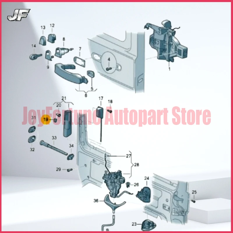 1PC High Quality Brand New For VW Multivan T5T6 Caravelle Middle Door Lifting Twisting Locking Pull Rod Knob Door
