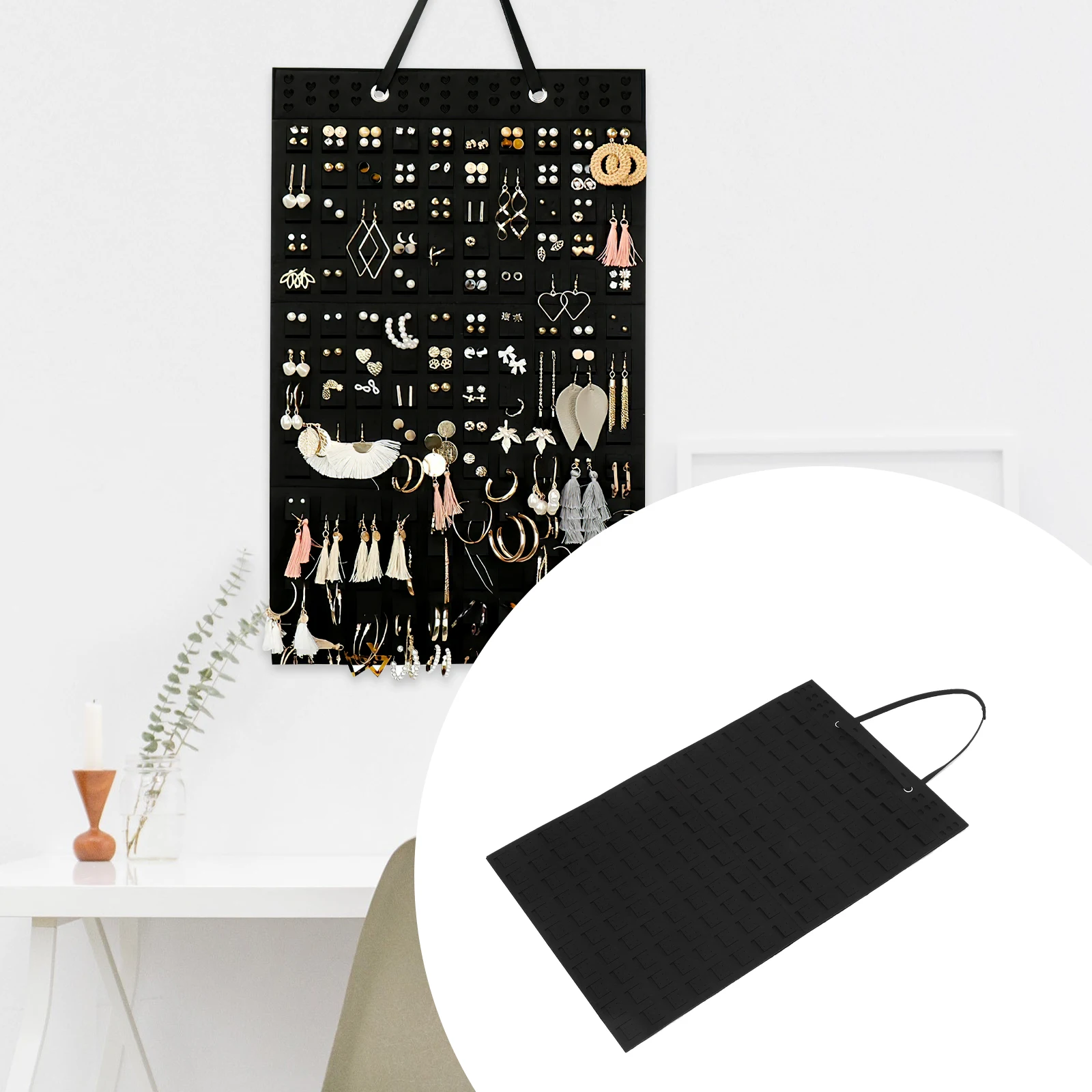 

Felt Jewelry Organizer Bag For Earrings Necklaces Bracelets Wall Mounted Storage Pouch Bedroom Living Room Decor Household
