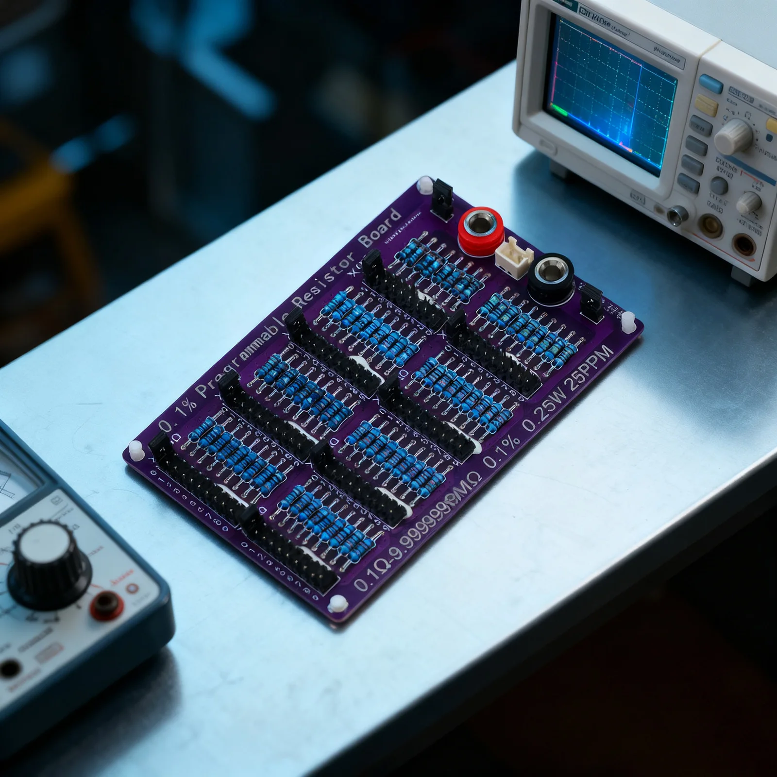 

Resistor Board Featuring Components and Gold Plated Pins for Superior Performance in Programmable Applications