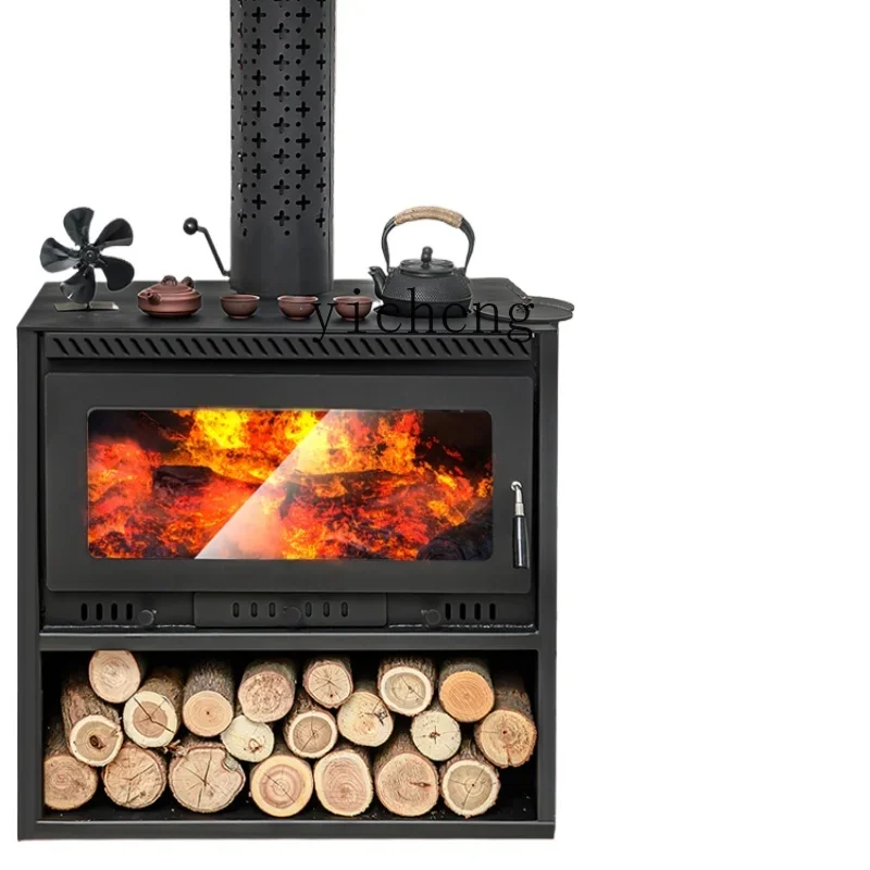 

ZK Fireplace Real Fire Firewood Household Firewood Heating Furnace Indoor Rural Villa Homestay Cast Iron