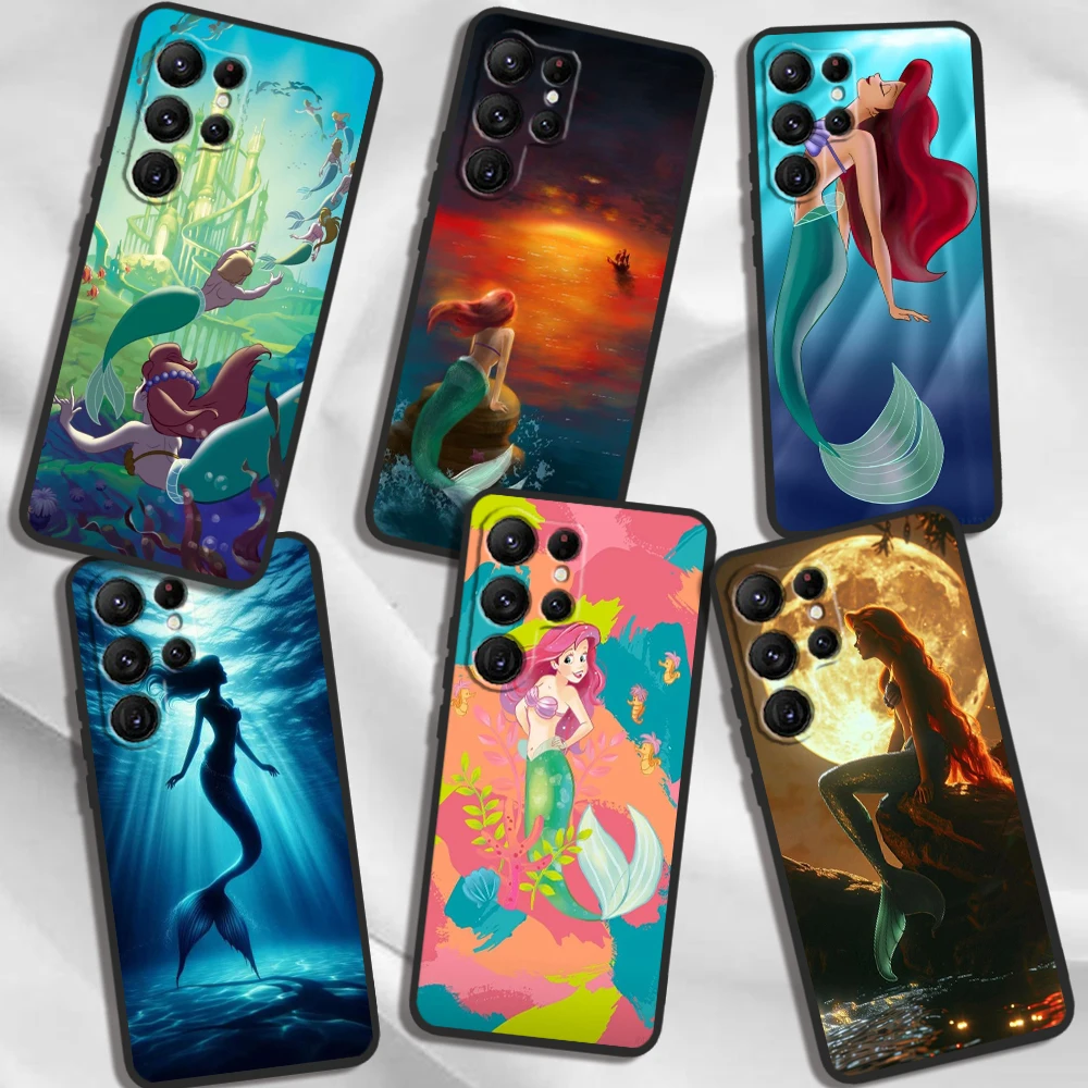 

Mermaid Princess Cartoon Disney For Samsung Galaxy S24 S23 S22 S21 S20 FE S10 S10E Plus Ultra Pro Lite 5G Black Funda