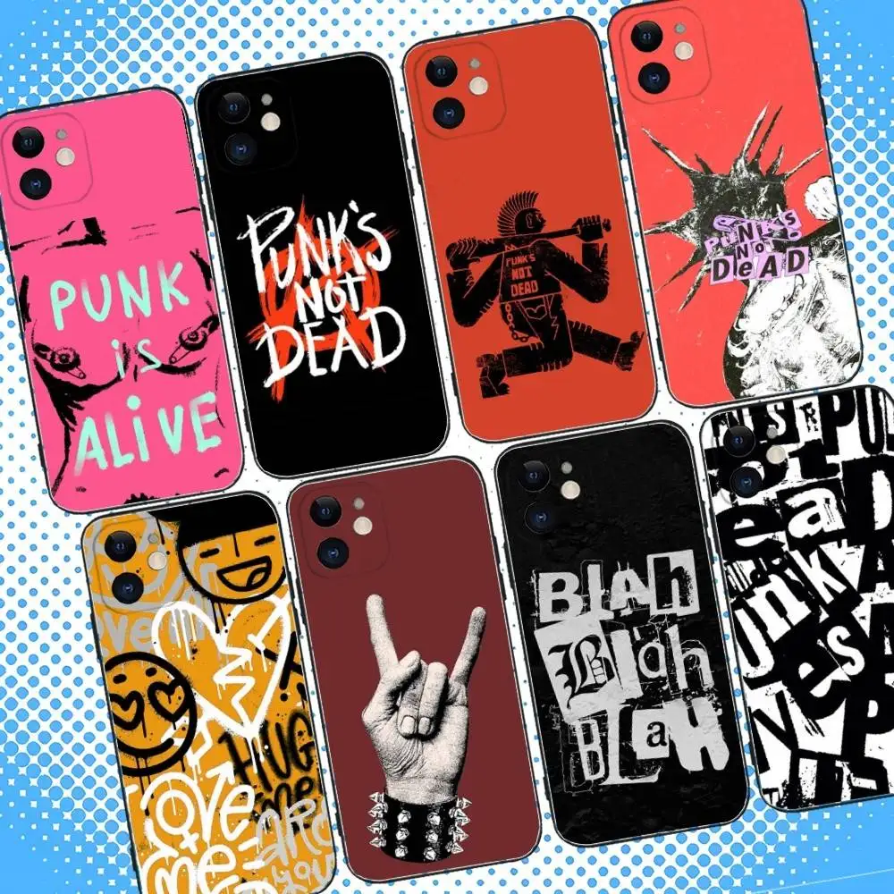 

Punk Rock Phone Case For iPhone 17,16,15,14,13,12,11,Pro,Max,Plus,Air,X,XS,XR,SE,8,7,Mini,Soft Black Case