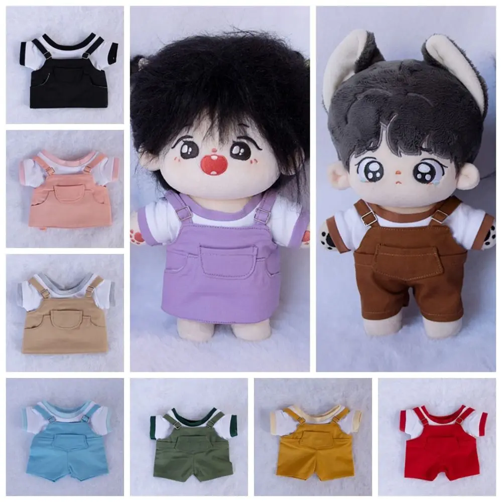 Strap Pants Cotton Doll Clothes Skirt T-shirt Set Idol Dolls Clothes Cute Dress Up Doll Clothes Outfit Doll Accessories