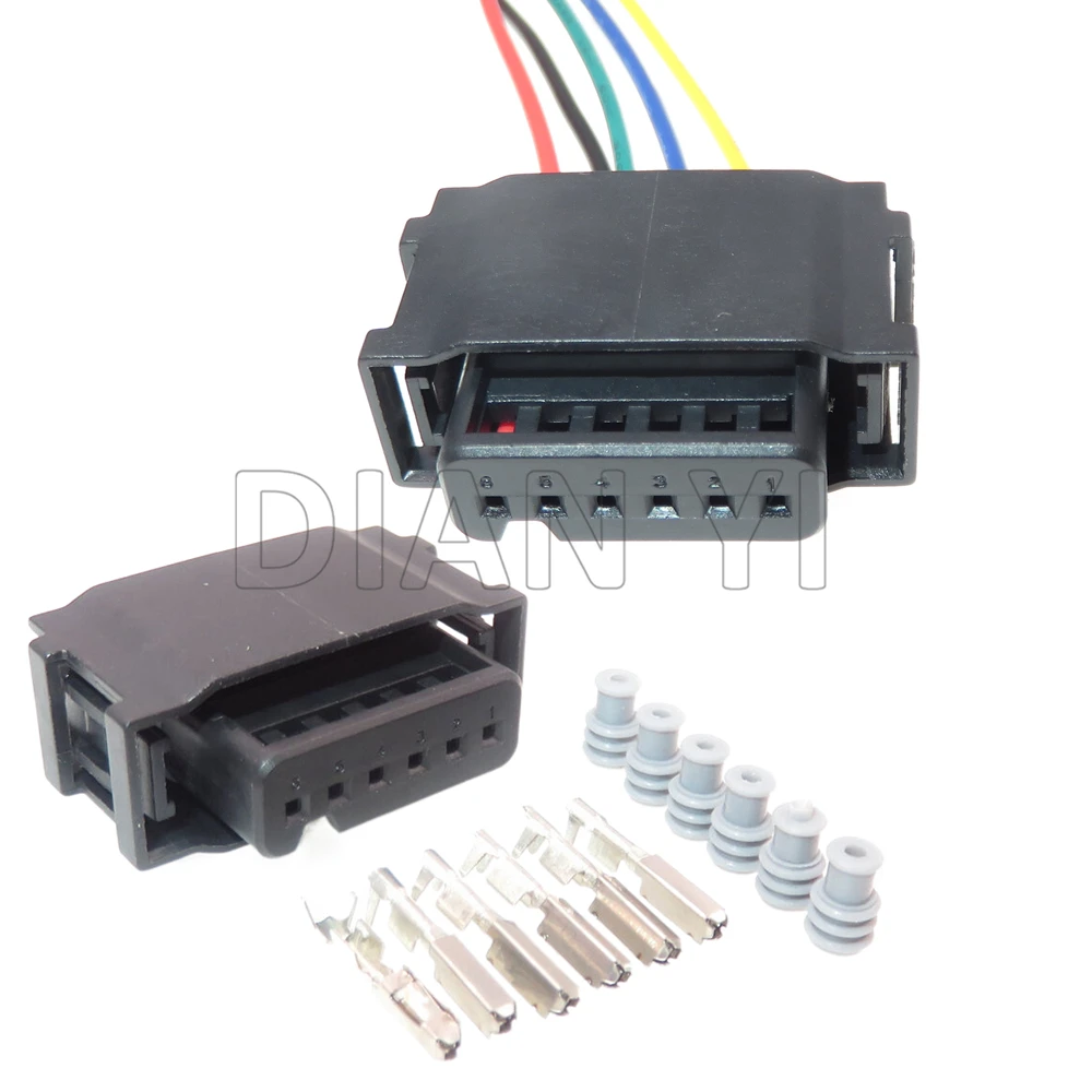 

1 Set 6 Way Starter Automotive Sealed Connector 872-665-001 Car Balck Plastic Housing Plug Auto Socket With Cables