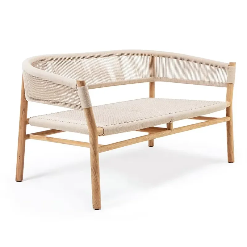 Wooden Teak Furniture Garden Furniture Outdoor Sofa a Two-seater Sofa
