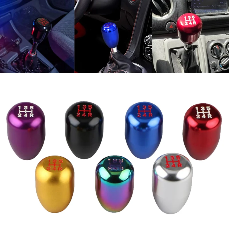 Universal Manual Car 5 Speed Black Red Gear Shift Knob Lever JDM Aluminium Alloy Car Shifter Knob Head Car Accessories