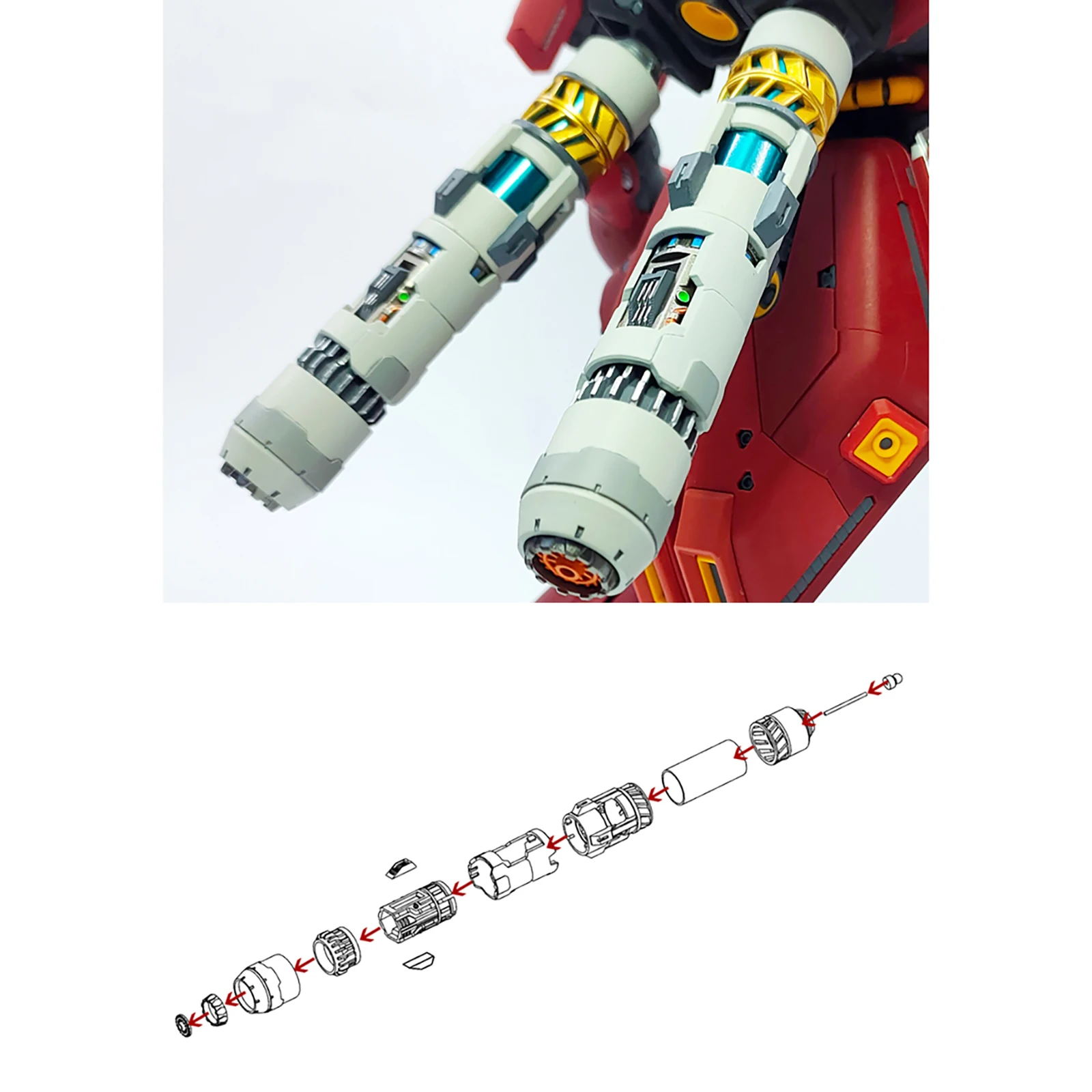 2Pcs/Set Fuel Tank Kit For Gundam HG 1/144 Nightingale Model Toys Accessory 3D Printed Fuel Rod For MG 1/100 Sazabi ver ka Model