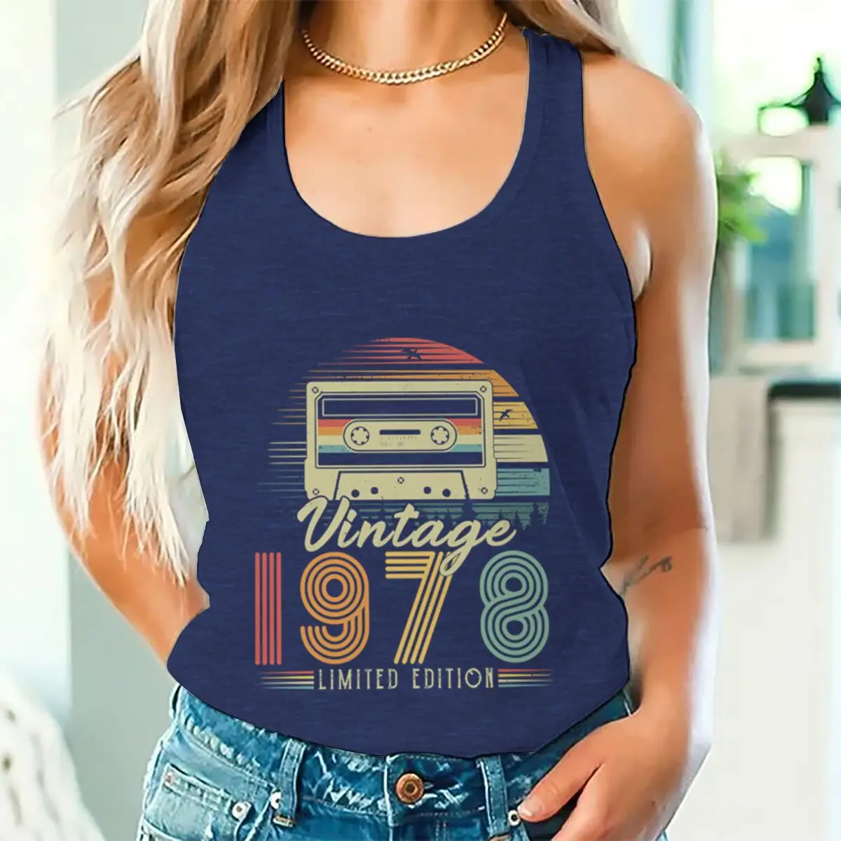 

Born in 1978 Birthday Gift Sleeveless Vest Women Vintage 1978 Limited Edition Print Casual Tshirt Classic Mama Mother Tank Top
