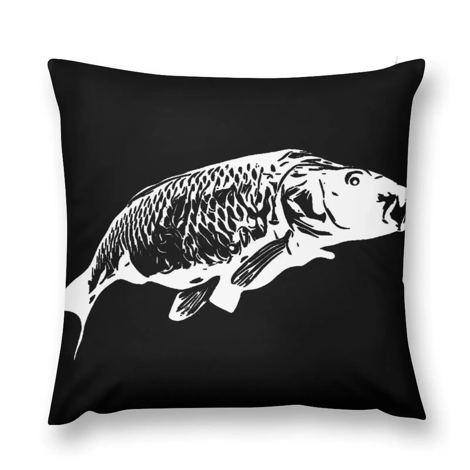 CARP FISHING - WHITE BIG CARP LOGO Throw Pillow Christmas Cushion For Home Pillowcases Bed Cushions pillow