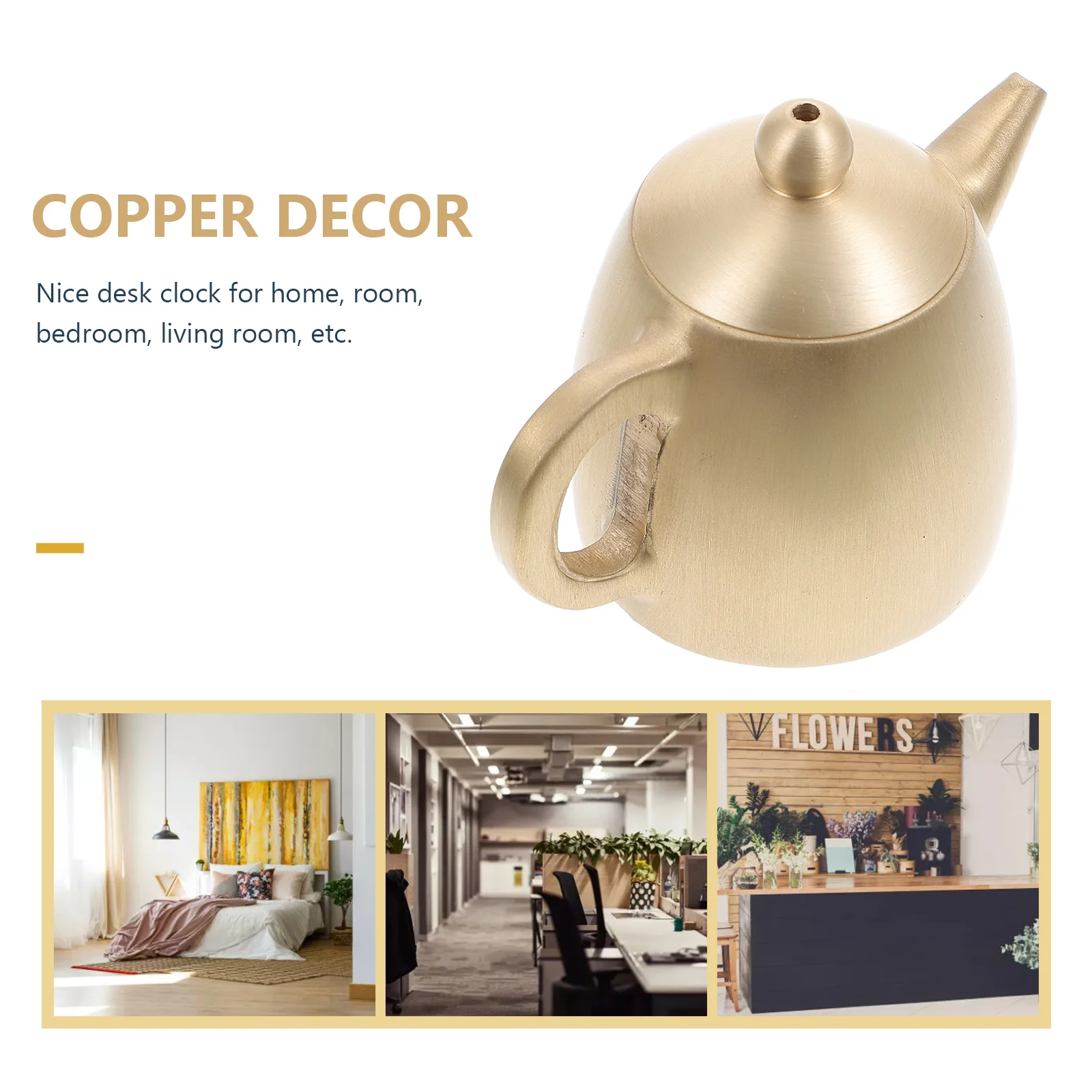 

Copper Teapot Small Desktop Decor Creative Copper Craft Ornament For Indoor Tabletop Decoration Kitchen Bar Decor