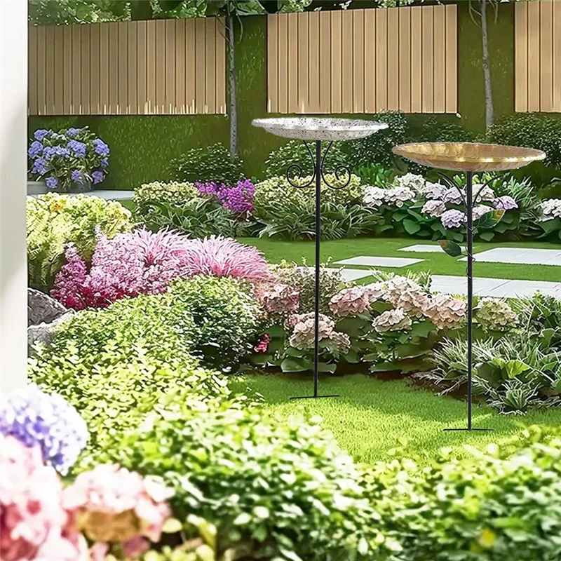 

【MEET】Retro Bird Bath Freestanding Bird Baths For Outdoors Bird Bath Bowl Spa Birdfeeder With Metal Stake Stand