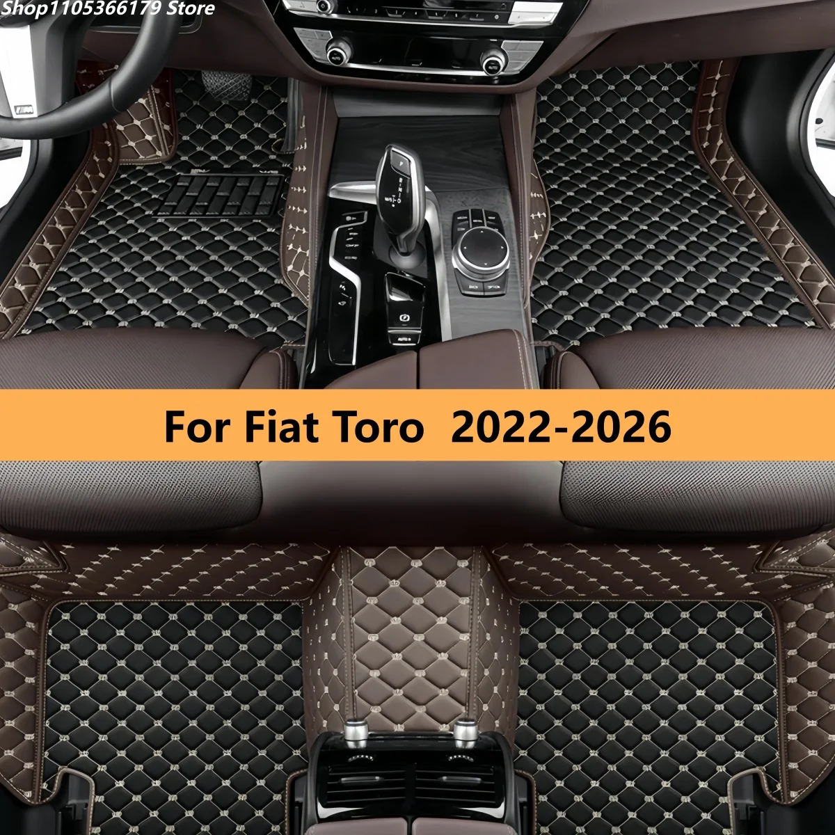 

Коврики для пола автомобиля Fiat Toro 2022-2026: полный комплект из кожи, автомобильные коврики-накладки, коврики для ног