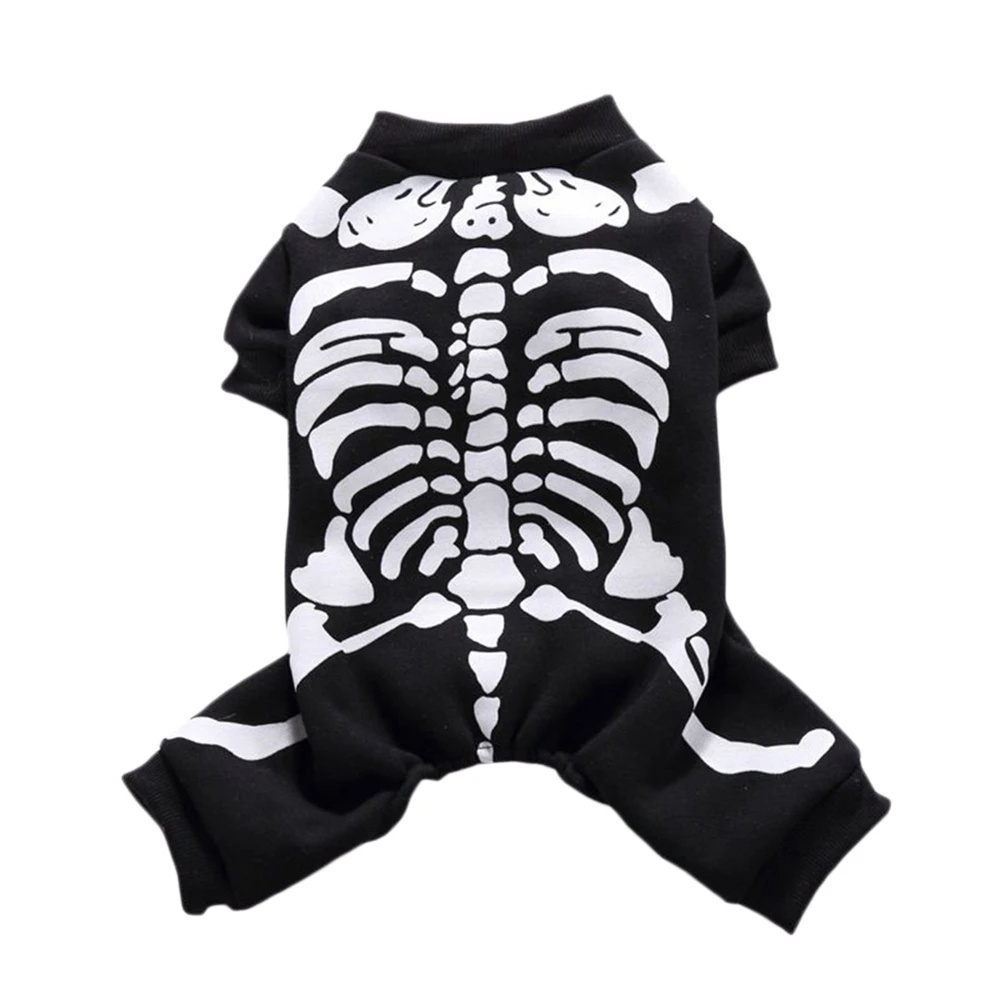 Halloween Skeleton Dog Costumes Pet Clothes Apparel Puppies Small Medium Dogs Cats Winter Warm Holiday Party Pet Clothes ﻿